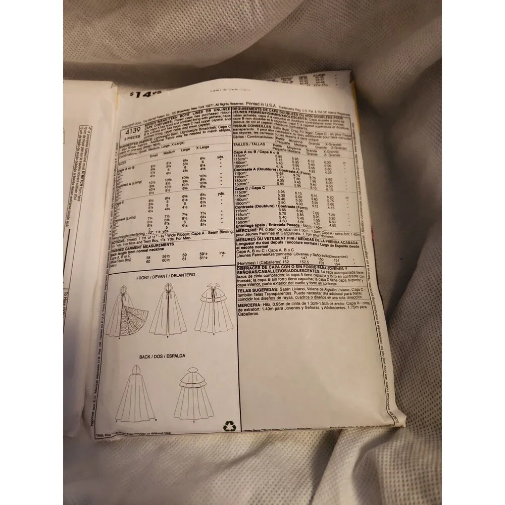 McCall's 4139 Vampire, Dracula & M8073 yayahan.com Comicon Costume PATTERNS ONLY